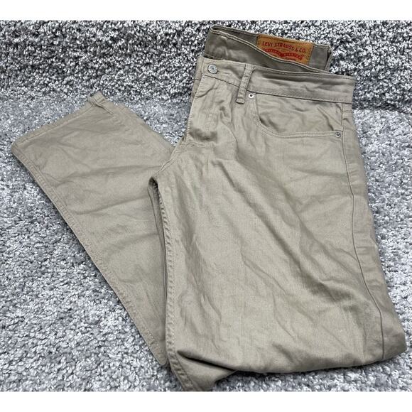 Levi Pants Strauss Mens 34x30 KhakiBeige 511Straight Leg Uniform Work Classicore - Picture 10 of 10